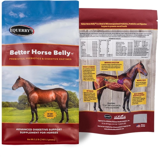 [BRSRMYIQPIHRAFDB] EQUERRY'S Better Horse Belly - Supplement for Horses with Gut Support | Probiotics with Prebiotics and Digestive Enzymes | for Colic, Digestive Upset - 3.2LB