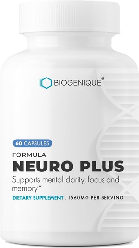 [BRSROGD7O55REC3G] Neuro Plus Formula, Aivojen Boosting & Focus-vitamiini täydentää - Parantaa muistia, Focus & Mental Clarity 60 kapselit - Valmistettu USA - Ei-GMO, Gluteeniton