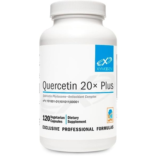 [BRSRA234OEPR6HLU] XYMOGEN Quercetin 20× Plus - Quercetin Phytosome Supplement for Immune & Respiratory Support - with Vitamin C & Nettle Leaf - 120 Capsules