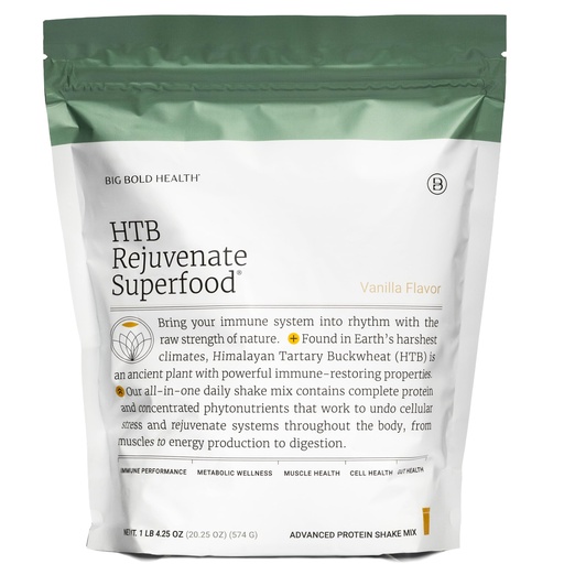 [BRSWYHAYOAPRQC3J] BIG BOLD HEALTH HTB Rejuvenate Superfood Plant-Based Protein Powder | Himalayan Tartary Buckwheat with Polyphenols & 17g Protein | Gut & Immune Support | Vanilla Flavor