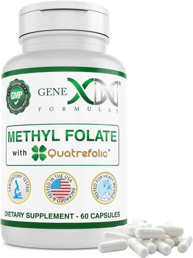 [BRSROA37C4MB423V] GENEX Methyl Folate with Quatrefolic® 1360 mcg DFE (60 Capsules) Bio-Active Form of Folate - 5-Methyltetrahydrofolate | Vegan, Gluten Free, Non-GMO (60 Day Supply)