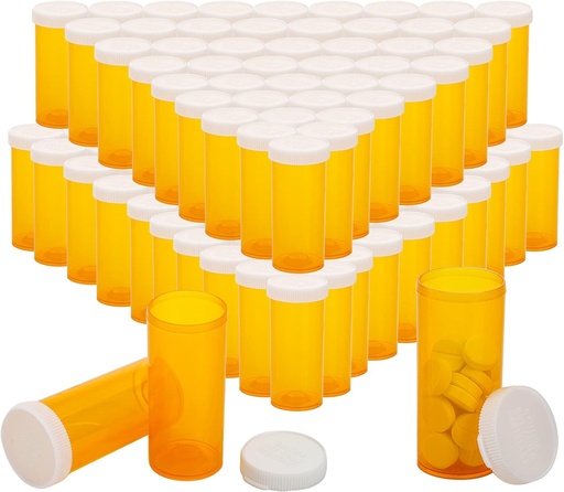 [BRSW2HYTOV7B6FDZ] SOUJOY 100 balenie prázdne fľaše pilulky, 8 Drams na predpis liekoviek s viečkami, Multi Use Medicine kontajner pre pilulky, remeslá, cukrovinky, doplnky a ďalšie