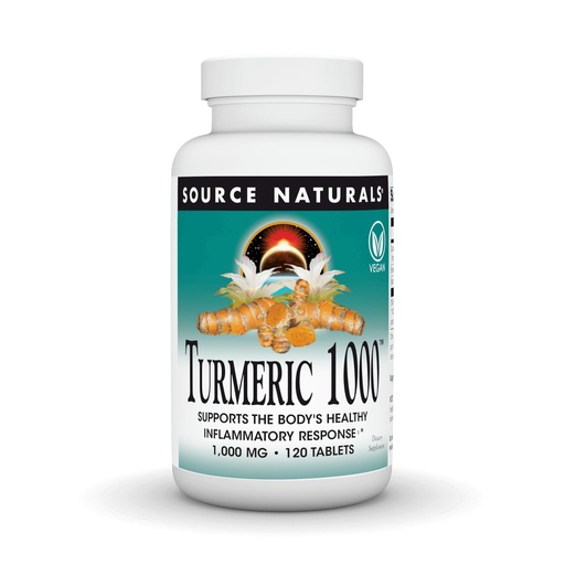 [BRSWIYLQCUOGI3Y3] Source Naturals Turmeric 1000, Supports the Body’s Healthy Inflammatory Response*, 1,000mg - 120 Tablets