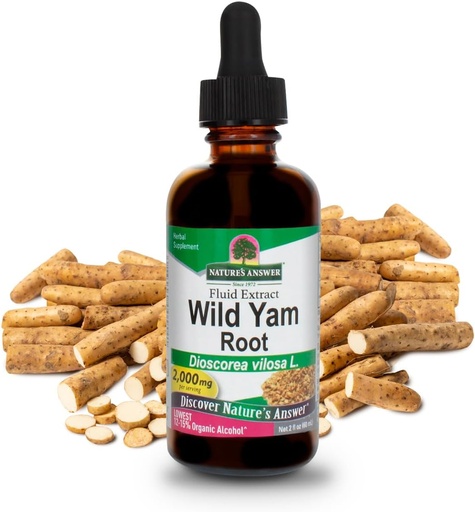 [BRSWIYQMCJ7WOCTE] NAtures svar Wild Yam | Främjar övergripande hälsa och välbefinnande | Tillverkad med låg organisk alkohol | Glutenfri, icke-GMO & Kosher Certified 2oz