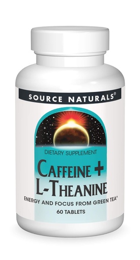 [BRSWECQ5OB7R62TF] Source Naturals Caffeine + L-Theanine, Energy and Focus Support from Green Tea* - 60 Tablets