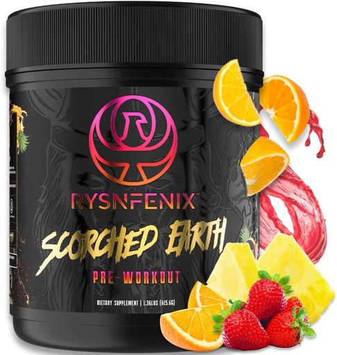 [BRSROCQHB54BO2A2] Scorched Earth Pre Workout Powder - Energy & Focus with Dual-Source Caffeine, Nootropics | Pumps from Citrulline, Beta Alanine, Nitrosigine®, GlycerPump™ (Tropical Punch)