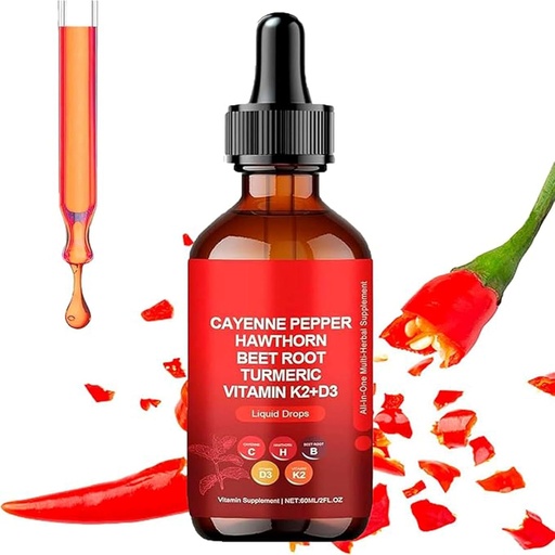 [BRSRABQQBB5RSAD2] Aeluro Cayenne Drops,Aeluro Cayenne Pepper Extract, 60ml Cayenne Pepper Drops,Cayenne Pepper Liquid Drops Metabolism Boost