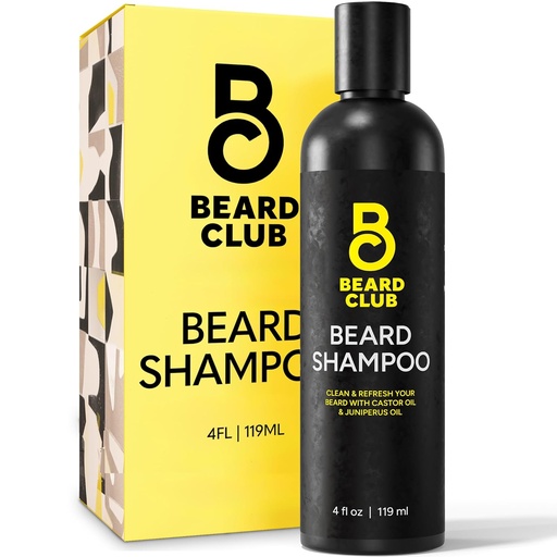 [BRSWGEAFBEMGYCIV] The Beard Club Original Premium Beard Shampoo - Natural & Nourishing Formula for Soft, Clean & Healthy Facial Hair - Gentle on Skin - Sulfate & Paraben Free - 4 fl oz