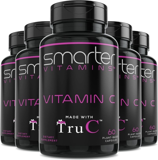 [BRSRMAIECJ7WK2Y3] (5 Pack) Raw Whole Food Vitamin C from Berries, Premium Antioxidants, Bioflavonoids & Polyphenols, 300 Vegan Capsules