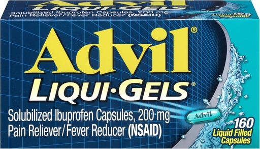 [BRSWGYI7CRYQ4GQ4] Advil Liqui-Gels Liquid Filled Capsules, 200 mg - 160 ct, Pack of 2
