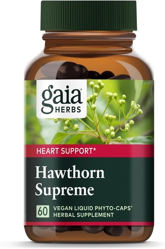 [BRSWIYL7C4ARQFIV] Gaia Herbs Hawthorn Supreme - Hawthorn Berry Supplement - med örter traditionellt används för att stödja hjärthälsa * - 60 Vegan Liquid Phyto-Capsules (30-dagars leverans)