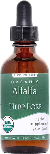 [BRSRAATYBF5BMHYV] Herb Lore Orgaaniline Alfalfa Leaf Tinktuur – Alkoholivaba Vedelik Taimne tugi Täiendus Tilgad raseduse, imetamise ja üldise heaolu (2 fl oz)