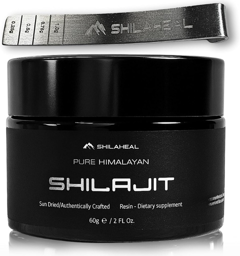 [BRSRAGAKOYHA4DI7] Shilajit Authentic Himalayan Shilajit Resin for Men & Women, High Fulvic Acid, Energy & Stamina, Immune Support, 85+ Trace Minerals, Lab Tested Organic Shilajit Resin, 100% Natural, 60 Grams