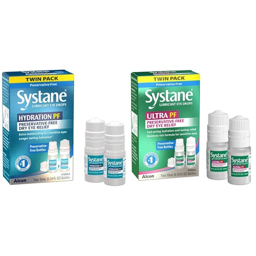 [BRSROBQCC56ROHYV] Systane Hydration Multi-Dose Preservative-Free Eye Drops Dry Eye Relief Twin Pack (2x10ml) & Ultra Multi-Dose Preservative-Free Eye Drops Twin Pack (2x10ml)