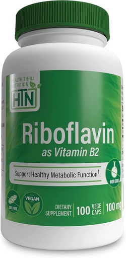 [BRSWGFI3AF5GGHIU] Zdravje Thru Nutrition Riboflavin 100mg Vitamin B2 100 Vegekaps 