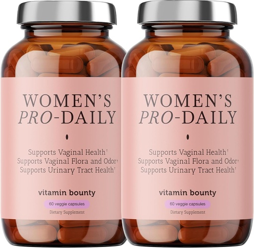 [BRSRMZTRPMOQAC3O] Vitamin Bounty Women's Pro-Daily Probiotic - Supports Vaginal, Digestive & pH Balance, 10 Billion CFUs, 5 Strains + Cranberry - 2 Pack of 60 Capsules