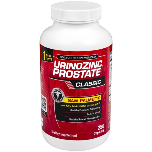 [BRSW2CQKO5YW2YI6] Urinozinc Classic Prostate Supplement for Men, 1 Capsule per Day, Saw Palmetto & B Vitamins (Over 8 Month Supply, 250 Count)