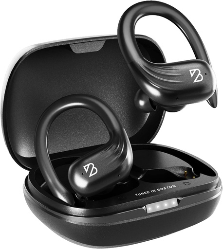 [BRSRMFQYBUFRSA3V] Back Bay Audio Runner 60 Wireless Running Earbuds, 80 Hour Long Battery Life Over The Ear with EarHooks, Wrap Around Earphones Wireless Bluetooth Earbuds with Microphone, Earphones in Ear Headphones