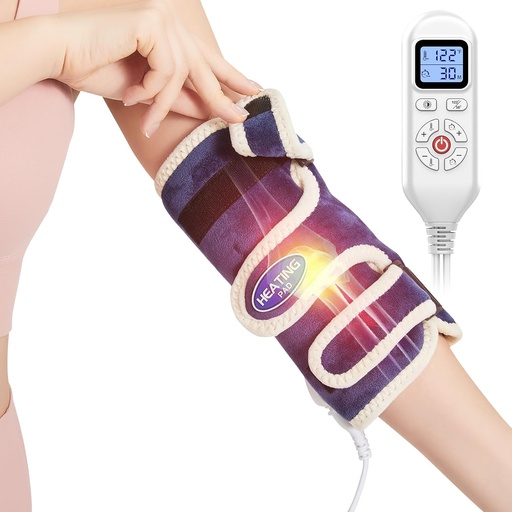 [BRSRO2YNOIJQI3Y2] Aoboco AOBOCO Elbow Heating Pad for Pain Relief - Electric Elbow Wrap for Tendonitis Tennis Elbow & Arthritis - Auto Shut Off & 86℉-158℉ Adjustable Tennis Elbow Brace Men and Women, Navy Blue
