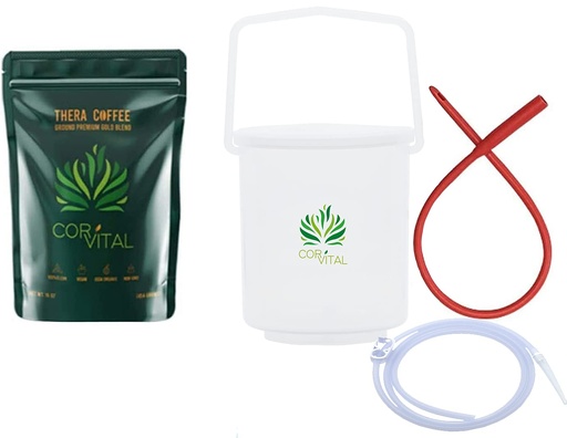 [BRSWIGAMBUIROHT6] Coffee Enema Kit for Colon Cleansing with 1 LB Enema Coffee - Gerson Approved Home Enema Kit - Enema Bucket Kit - Therapy Roast Coffee Detox Cleanse - Enema Coffee Organic