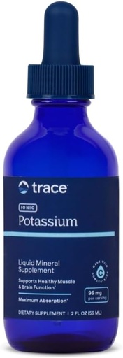 [BRSWIEA6CUIBK334] Trace Minerals Ionic Potassium - Supplement with Potassium & Magnesium - Liquid Supplement to Aid Easy Mineral Absorption - Healthy Brain & Muscle Function Support Supplement - 2 fl oz (33 Servings)