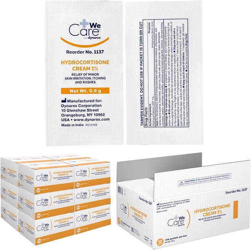 [BRSWI23ZCMPBE23A] Dynarex hydrocortisone Cream - Topical Anti-Itch Hydrocortisone Ointment for Temporary Relief of Minor Skin Itching, Rash, Irritation - Portable, Easy to Apply, forחוץ רק - 9g Packet