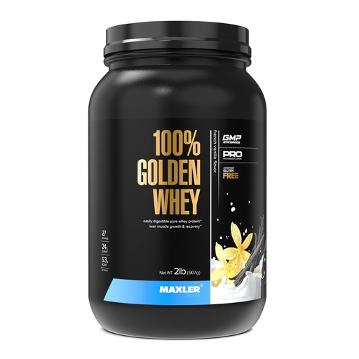 [BRSROBT2CB7GG2D4] Maxler 100% Golden Whey Protein - 24g of Protein per Serving - Whey Protein Powder for Pre Post Workout - Fast-Absorbing Whey Concentrate, Isolate & Hydrolysate Blend - French Vanilla Protein 2 lb