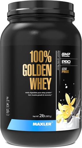 [BRSROBT2CB7GG2D4] Maxler% 100 Golden Whey proteini - Servis başına protein 24g - Pre Post Workout için Premium Whey Protein Tozu - Hızlı Nisorbing Whey Mekaniklü Hidrolysate - Fransız Vanilla Protein 2lb