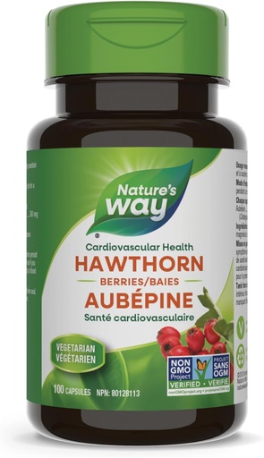 [BRSWIYYMAAMGYETI] Nature's Way Hawthorn Berries, Cardiovascular Health, 100 Vegetarian Capsules