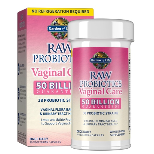 [BRSWGEITOYJRAH3Z] Garden of Life Raw Probiotics Vaginal Care - 50 Billion CFU - 38 Probiotic Strains - Supports Vaginal & Urinary Tract Health - Shelf Stable - 30 Vegetarian Capsules