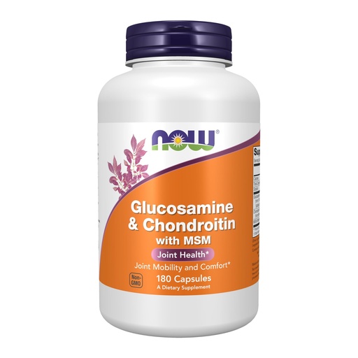 [BRSWIGYHDIHQACDY] NOW Foods Glucosamine 1.1g, Chondroitin 1.2g, with MSM 300mg, 180 Capsules (Pack of 2)