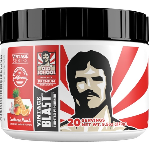 [BRSRMFIHCQFQYGT2] Old School Labs Ultimate 2 Stage Pre Workout for Explosive Energy, Massive Pumps & Focus - Preworkout for Men & Women - Natural Pre Workout Powder with Amino Acids, 250mg Caffeine, Caribbean Punch