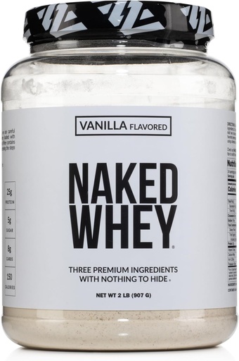 [BRSRAYAZAUDWOF3V] NAKED Whey Vanilla Protein Powder - Sólo 3 Ingredientes - Grass Fed Whey Protein Powder, Vanilla Flavor, y el azúcar de coco orgánico, No GMO, No Soy, y Gluten Gratis - 24 Servings