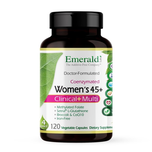 [BRSWIZYFCJYGG2TI] Emerald Labs Women's 45+ Clinical Multi - Multivitamin for Comprehensive Support, Bone & Heart Health* - Designed for Women 45+ - Gluten-Free & Vegetarian - 120 Vegetable Capsules (30-Day Supply)