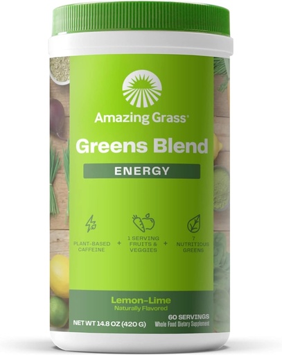 [BRSWIEINPJ6RYF3A] Bámulatos fűszernövények Blend Energy: Smoothie Mix, Super Greens Powder & Plant Based koffein Matcha Green Tea & Beet Root Powder, Lemon Lime, 60 Servings (Packaging May Vary)