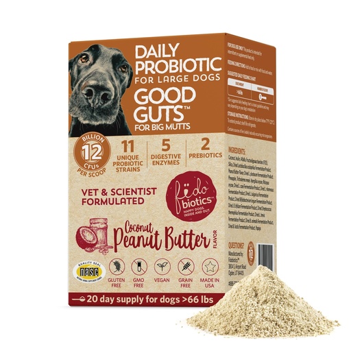 [BRSWGZADBB5RYYL5] Fidobiotics Good Guts Probiotics for Dogs – Dog Probiotic Powder for Digestive Health, Gas Relief & Firmer Stools, 12B CFUs, Enzymes & Prebiotics, Large Dogs, Puppies & Adults