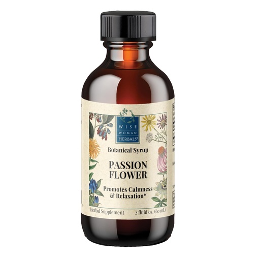 [BRSWIZ3RBMPGC2D2] Wise Woman Herbals Passionflower Botanical Syrup (Formerly Solid Extract) 4:1, Alcohol-Free Extra Strength, Sleep Aid, Eases Tension, Supports Calm Mood & Restful Sleep, Pure Non-GMO, 4 Fl Oz
