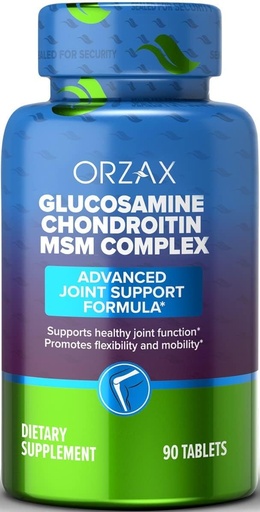 [BRSRMEIYDMIAIF3J] ORZAX All-in-one Joint Support Supplement with Glucosamine Chondroitin MSM - Turmeric, Collagen, Bromelain & Boswellia Extract Capsules, Function & Comfort - 90 Tablets