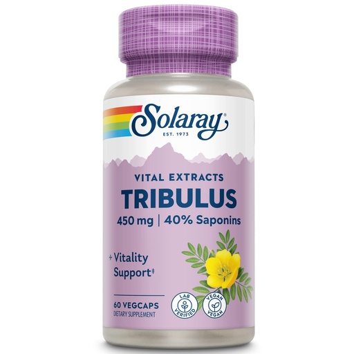 [BRSWIYTYO4HBA33Y] SOLARAY Guaranteed Potency Tribulus Fruit Extract, Veg Cap (Btl-Plastic) 450mg | 60ct
