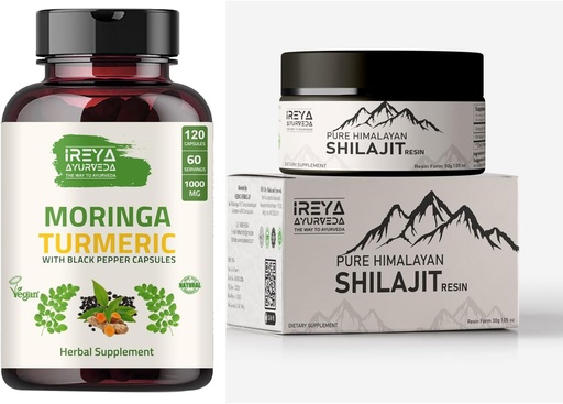 [BRSRAYYOAQHQGAD7] Moringa Turmeric Capsules and Himalayan Shilajit Capsules