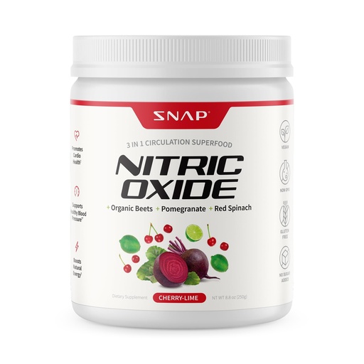 [BRSW2HAZOYHBE2Q2] Snap Supplements Organic Beet Root Powder Nitric Oxide Supplement for Men & Women, Red Spinach & Pomegranate, Supports Healthy Energy & Blood Pressure Already in Normal Range, 30 Servings, Cherry Lime