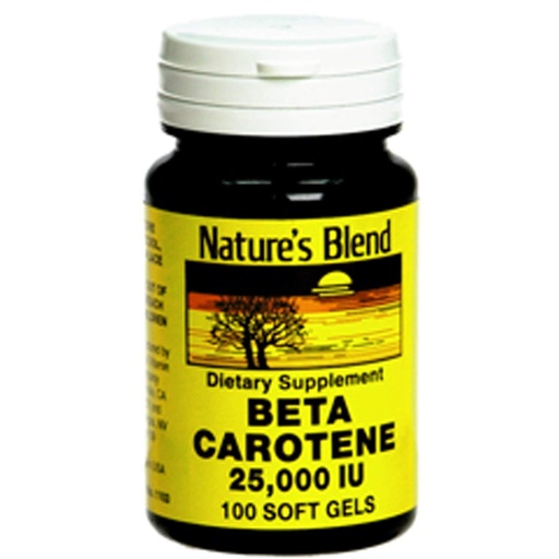 [BRSWIZ33OAEB4GTI] Nature's Blend Beta Carotene 25,000 IU 100 Softgels