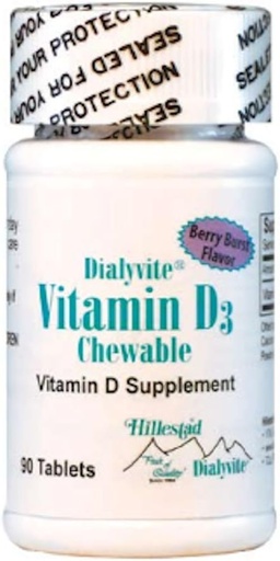 [BRSWG2T6AF5BS2TU] Dialyvite - Vitamin D3 Chewable Supplement (2,000 IU) - 90 Tablets