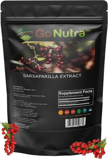 [BRSROHYPCF6AOAY7] Go Nutra Sarsaparilla Root Extract прах 10:1 Сила - билков екстракт, чист Sirsaparilla прах