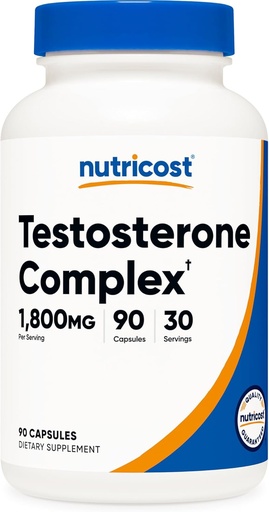 [BRSWKHDZAYNB4CAV] Nutricost Testosterone Support Complex (90 Capsules) -1800mg Per Serving
