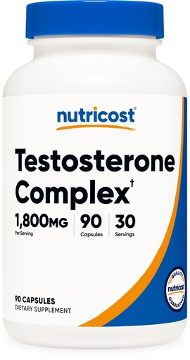 [BRSWKHDZAYNB4CAV] Nutricost Testosterone Support Complex (90 Capsules) -1800mg Per Serving