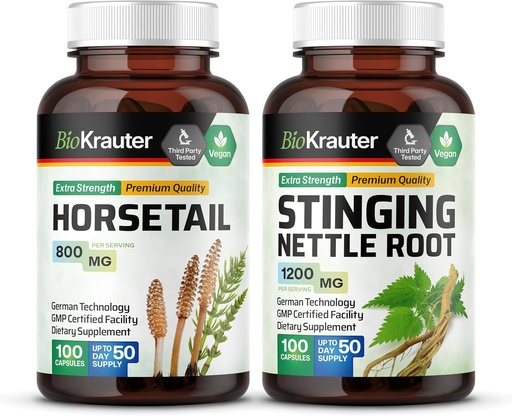 [BRSRAGABOF4BMGQU] BIO KRAUTER Horsetail 100 Capsules & Stinging Nettle 100 Capsules