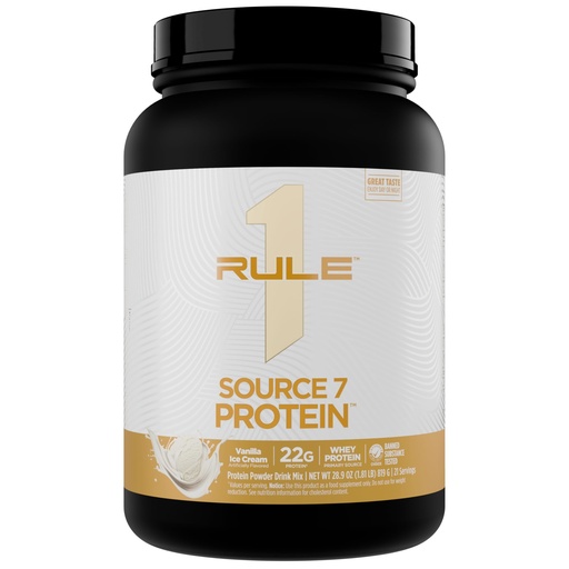 [BRSROBARB57BMCLZ] Rule 1 Proteins Source 7 Protein, Vanilla Ice Cream, 1.8 Pounds | Decadent Flavor, Velvety Smooth Texture, 22g Anytime Protein, and 10g Naturally Occurring EAAs from 7 Premium Sources