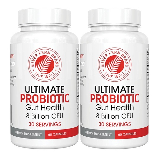 [BRSWKFIYCAIRMCDI] Silver Fern Ultimate Probiotic 2-Pack – Probiotics for Women & Men – 8 Billion CFU Spore-Forming Gut Health Supplement – DNA Verified, Vegan Probiotic, Shelf-Stable, High Survivability – 120 Capsules