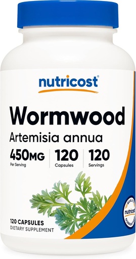 [BRSWGBINC4HB6YL6] Nutricost Wormwood Capsules 450mg 120 Capsules - Vegetariški Caps, Gluten Free ir Non- GMO